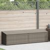 vidaXL Garden Storage Box Grey PE rattan, Powder-Coated Steel Large