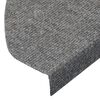 vidaXL Stair Mat Set of 15 Grey Needle felt fabric (95% PES, 5% PP)