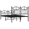 vidaXL Bed Frame Black Powder-coated steel Double Bed Frame