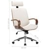 vidaXL Office Chair Cream and Dark Brown Faux Leather Standard Swivel