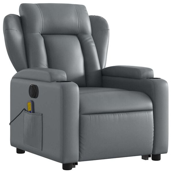 vidaXL Electric Stand Up Massage Recliner Chair Grey