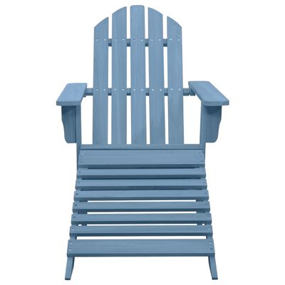 vidaXL Patio Adirondack Chair with Ottoman Solid Fir Wood Blue