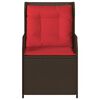 vidaXL Reclining Patio Chair Set of 2 Brown, Red