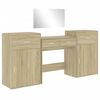 vidaXL Dressing Table Set Sonoma Oak Engineered Wood, Glass Medium