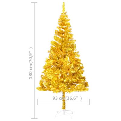 vidaXL Artificial Christmas Tree with Stand Gold 70.9" PET