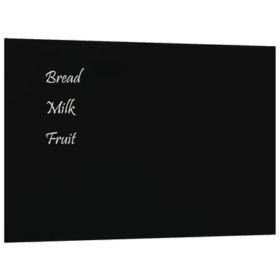 vidaXL Wall-mounted Magnetic Board Black 15.7"x11.8" Tempered Glass