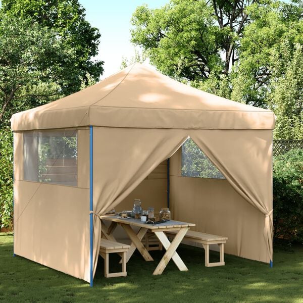 vidaXL Party Tent Beige Oxford fabric Large Foldable Party Tent