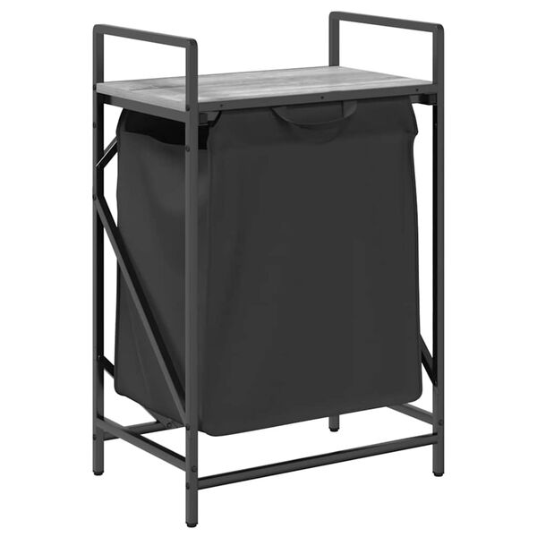 vidaXL Laundry Basket 1 Compartment with Shelf Grey Sonoma