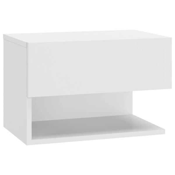 vidaXL Wall-mounted Bedside Cabinet High gloss white Engineered wood