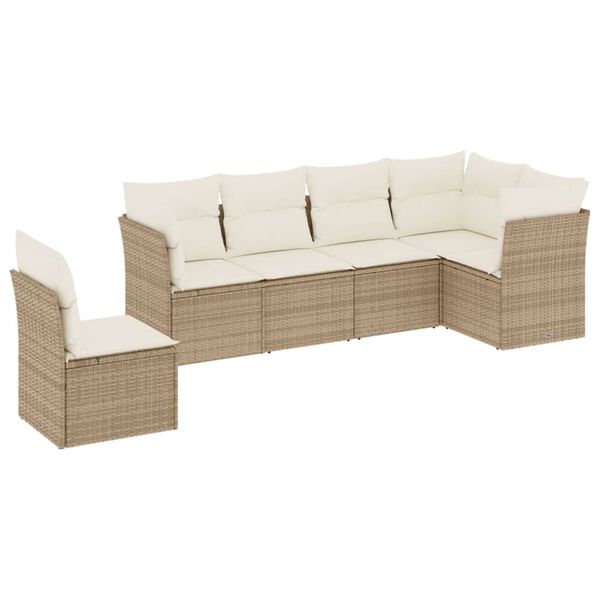 vidaXL Garden Sofa Set Beige PE rattan Large Modular Garden Sofa Set