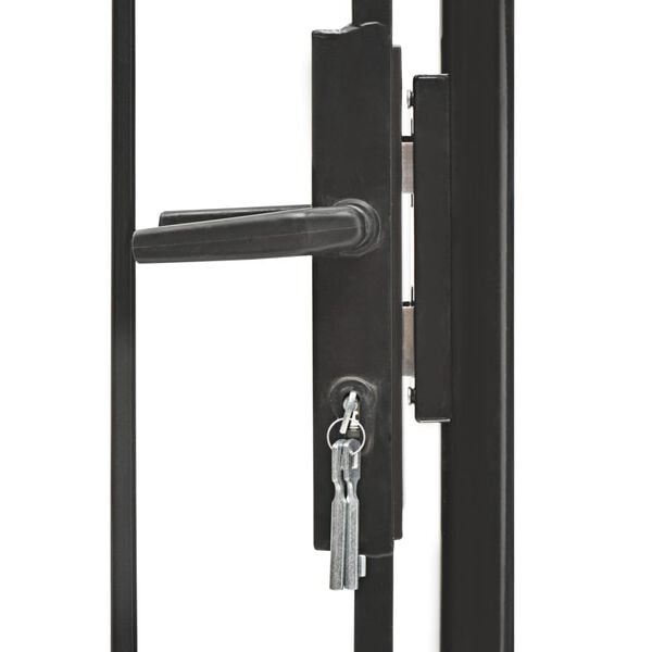 vidaXL Garden Gate Steel 39.4"x78.7" Black