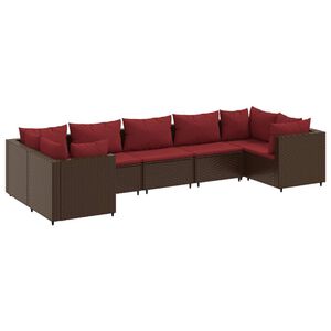 vidaXL Patio Lounge Set Brown, Cinnamon Red