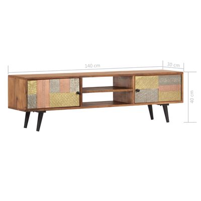 vidaXL TV Cabinet 55"x11.8"x15.7" Solid Acacia Wood