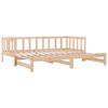 vidaXL Day Bed Natural Pine Solid Pine Wood Twin Extendable Day Bed