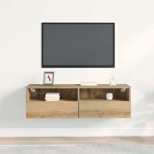 vidaXL TV Wall Cabinet Artisan oak 39.37 x 11.81 x 11.81 in