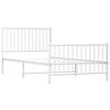 vidaXL Bed Frame White Powder-coated steel Twin Bed Frame Rectangular