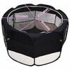 vidaXL Dog Playpen Black and Cream Polyester Foldable Dog Playpen