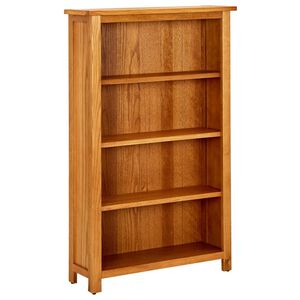vidaXL Bookcase Natural Oak Solid Oak Wood Standard Bookcase