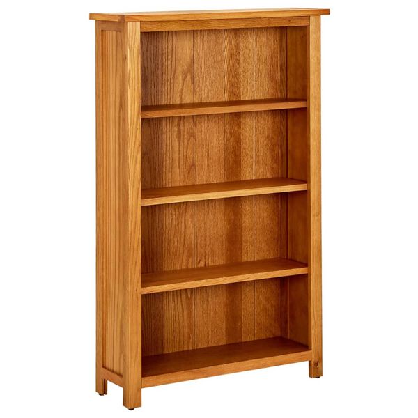 vidaXL Bookcase Natural Oak Solid Oak Wood Standard Bookcase
