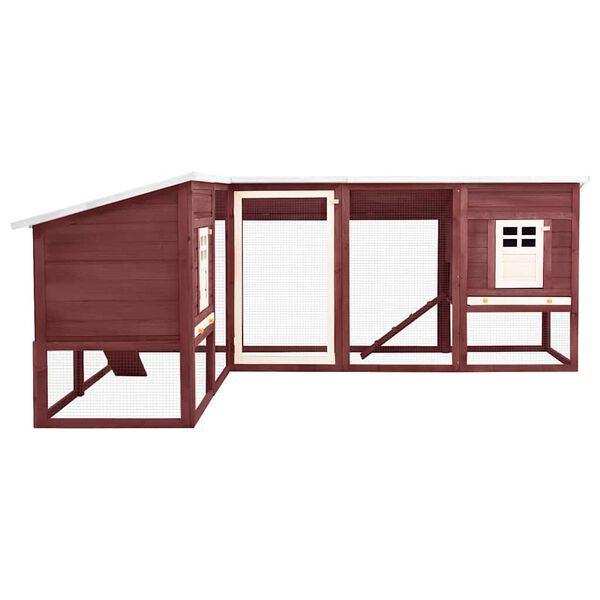 vidaXL Rabbit Hutch Mocha and White