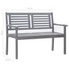 vidaXL Bench Grey Eucalyptus wood Medium Ergonomic Garden Bench