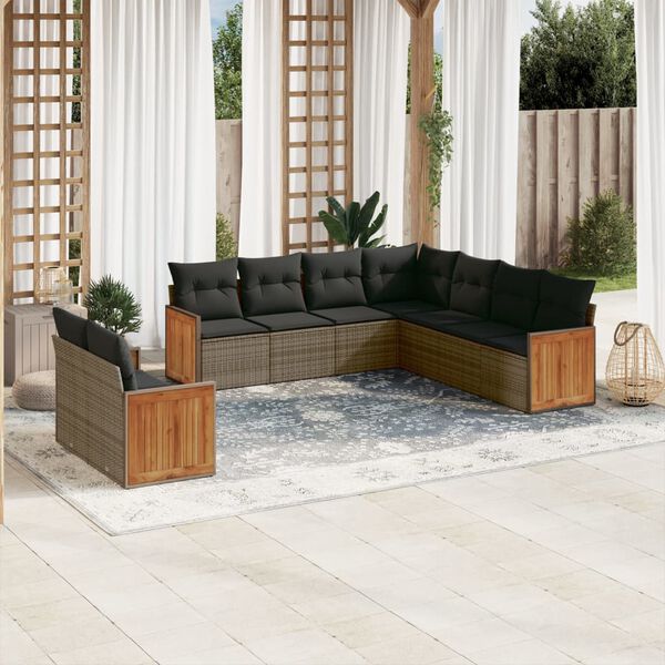 vidaXL Garden Sofa Set Grey, Dark Grey
