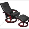 vidaXL Massage Chair with Footstool Black Faux Leather