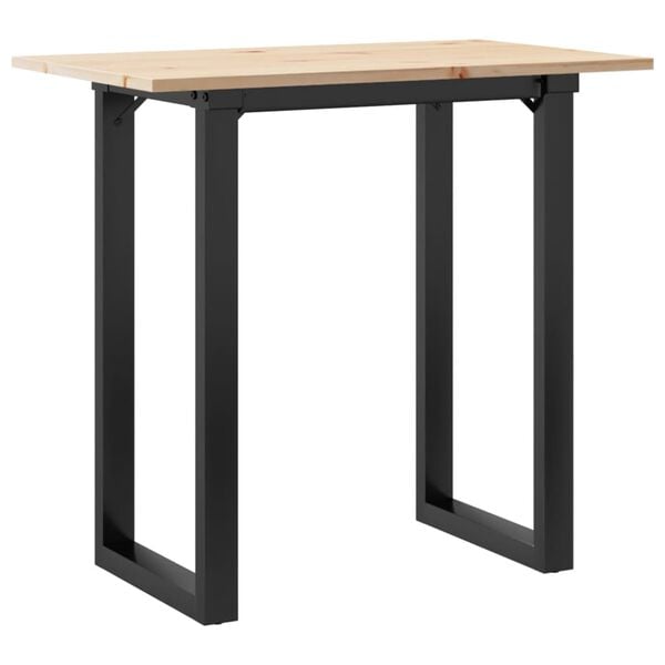 vidaXL Dining Table O-Frame 31.5"x19.7"x29.7" Solid Wood Pine and Steel
