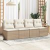 vidaXL Garden Sofa Set Beige Poly Rattan 2 Piece Sofa Set