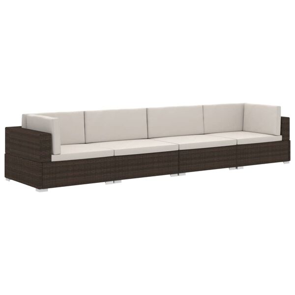 vidaXL Sofa Set Brown and cream white