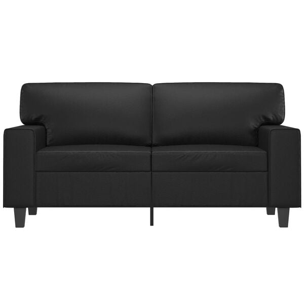 vidaXL 2-seater Sofa Black Faux leather 2-Seater Durable 2-Seater Sofa