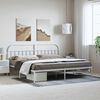 vidaXL Bed Frame White Powder-coated steel 76 x 80 in Bed Frame