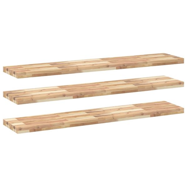 vidaXL Floating Shelf Set of 3 Natural wood Solid acacia wood (untreated)