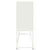 vidaXL Highboard White Steel Medium Highboard Rectangular Industrial