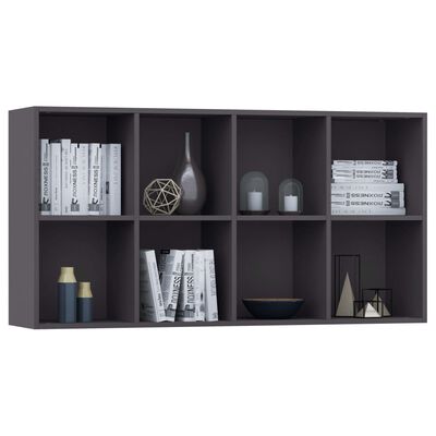 vidaXL Book Cabinet/Sideboard Gray 26"x11.8"x51.2" Engineered Wood