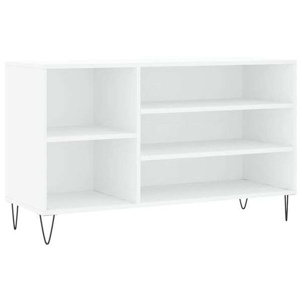 vidaXL Shoe Cabinet White Engineered wood, metal Medium Shoe Cabinet