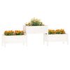 vidaXL Planter White Solid pine wood Large Water-resistant materials