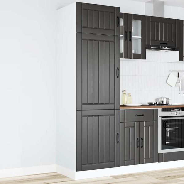 vidaXL Kitchen Cupboard Black Engineered wood Tall Adjustable Feet