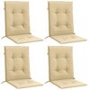 vidaXL Lowback Chair Cushion Set of 4 Melange Beige 100% Polyester