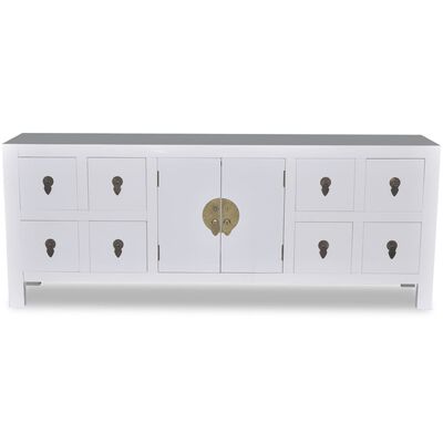 vidaXL Wooden Sideboard Asian Style with 8 Drawers and 2 Doors