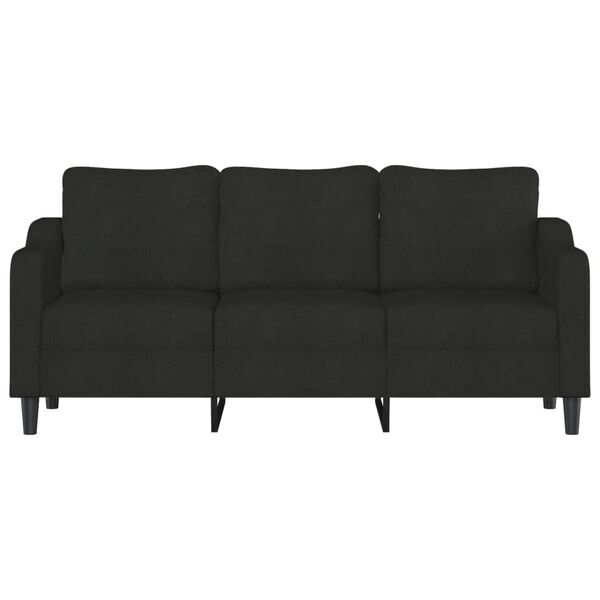 vidaXL 3-seater Sofa Black Fabric, Metal, Textilene 3-seater Durable