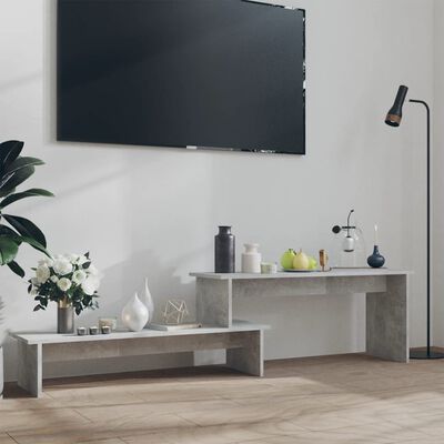 vidaXL TV Cabinet Concrete Gray 71"x12"x17" Chipboard