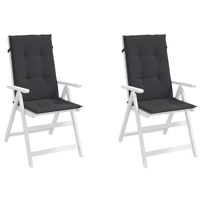 vidaXL Garden Highback Chair Cushions 2 pcs Black 47.2"x19.7"x1.2" Fabric
