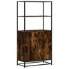 vidaXL Highboard Smoked oak Engineered wood, metal Tall Highboard