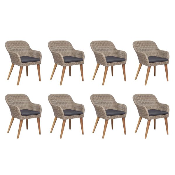 vidaXL Outdoor Dining Set Brown and dark grey