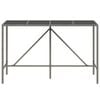 vidaXL Bar Table With Glass Top Grey, Black
