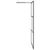 vidaXL Walk-in Shower Wall 45.3"x76.8" Frosted ESG Glass Black