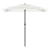 vidaXL Garden Parasol White 100% polyester, powder-coated steel, straw