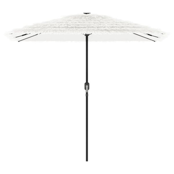 vidaXL Garden Parasol White 100% polyester, powder-coated steel, straw
