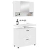 vidaXL Bathroom Furniture Set with Drawer 2 pcs High Gloss White